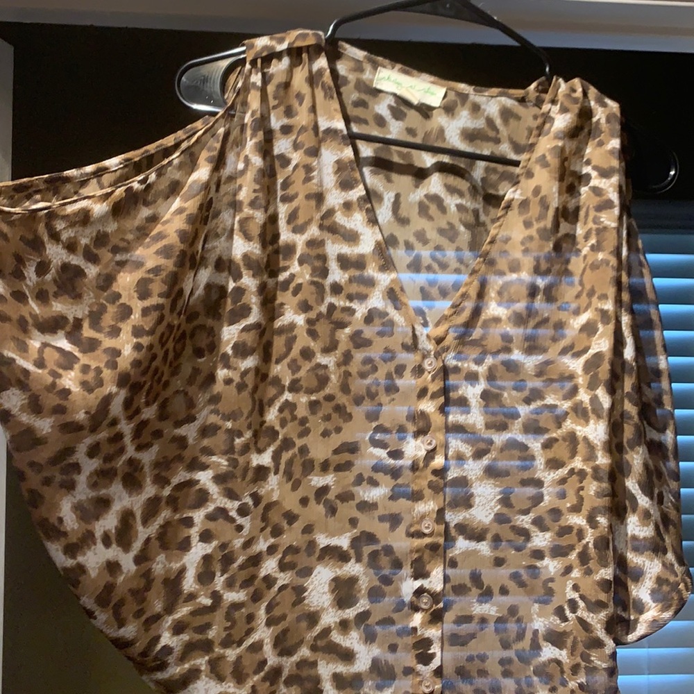 Sheer cheetah top